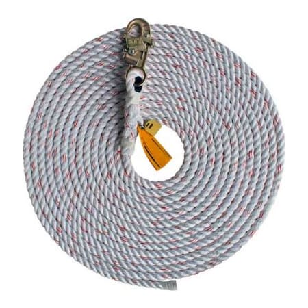 3M Dbi-Sala Rope Lifeline with Snap Hook, 30 ft, 310 lbs. (141 kg) Weight Capacity 1202754